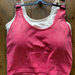 90 Degree By Reflex~LARGE BRAS 2 Pk Gardenia/Hibiscus Seamless Alamo Bra